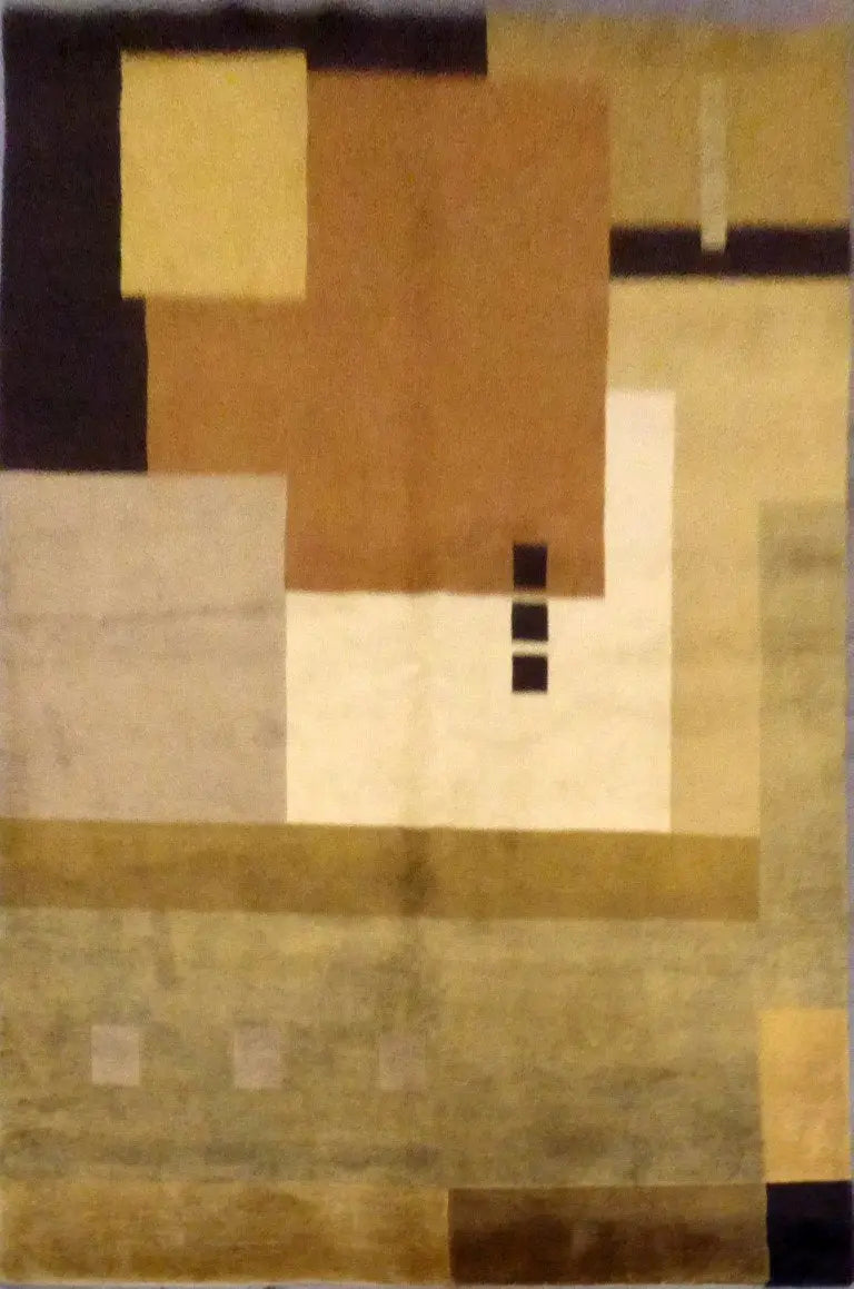 One Of The Kind Indian Hand-Knotted Gabbeh Rug 8'3" X 5'5''